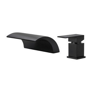 Cobbe Bathroom Sink Faucet Matte Black Single Handle Dual Control Bathroom Countertop Faucet with Waterfall Spout Nozzle - 1 of 4