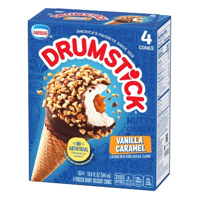 Nestle Vanilla Caramel Drumstick Ice Cream Cone - 4pk