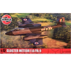 Level 2 Model Kit of Gloster Meteor F.8/FR.9 Fighter Aircraft with 2 Scheme Options 1/72 Plastic Model Kit by Airfix - 1 of 3