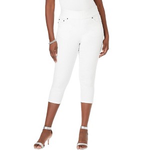 Jessica London Comfort Waist Stretch Denim Capris - 1 of 4