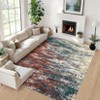 Washable Modern Abstract Rug Non Slip Low Pile Rug Soft Contemporary Throw Floor Cover Foldable Indoor Carpet for Living Room Bedroom Playroom - 2 of 4
