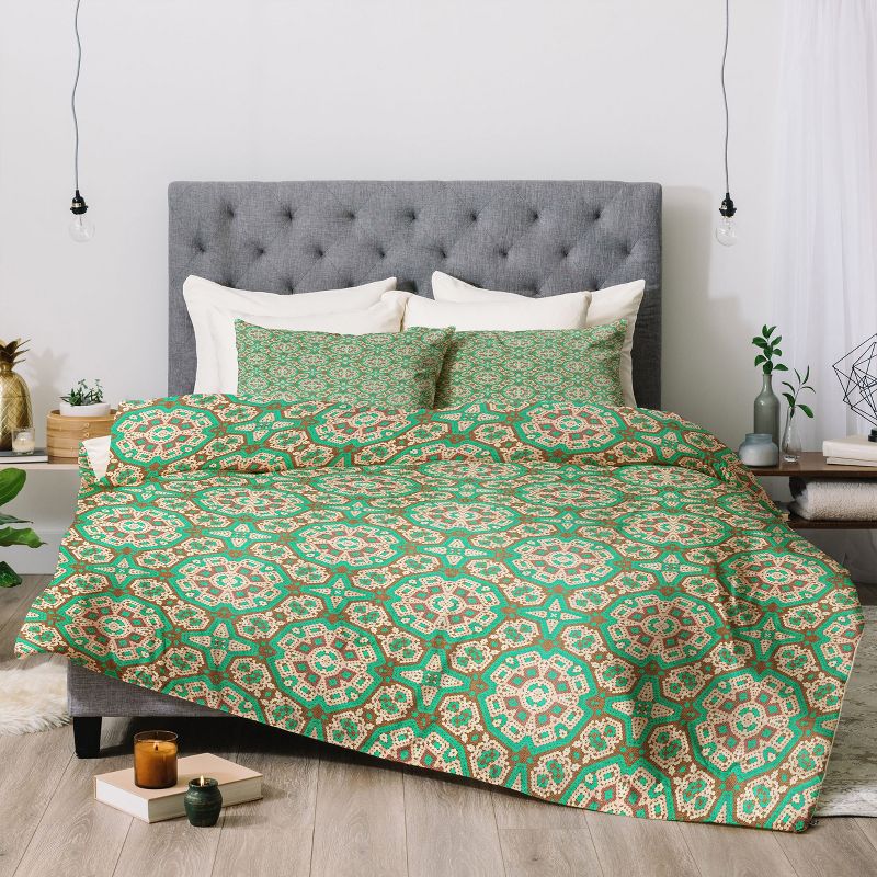 Full/Queen Holli Zollinger Mosaic Comforter Set Green - Deny Designs, 3 of 7
