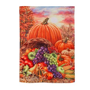 Evergreen Plentiful Harvest Suede Garden Flag 12 x 18 Inches Indoor Outdoor Decor - 1 of 4