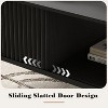Coffee Tables for Living Room, Farmhouse Center Table with Hidden Storage and Fluted Sliding Door, Dining Table for Home Apartment Office - 3 of 4