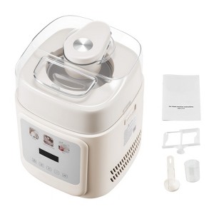 VEVOR Upright Automatic Ice Cream Maker with Built-in Compressor, 1 Quart No Pre-freezing Gelato Maker, 4 Modes Electric Sorbet-Maker, White - 1 of 4