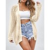 Womens Plus Size Cardigan Loose Fit Milanese Knit Sweater Long Sleeve Crochet Lightweight Ribbed Cuff Semi Sheer Cardigan - image 4 of 4