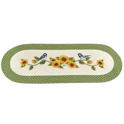 Collections Etc Charming Sunflower Birds Braided Accent Rug 2'1"x3'9"