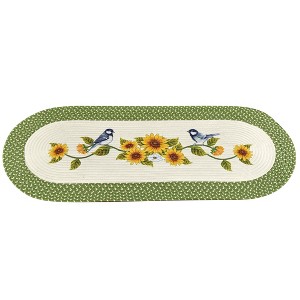 Collections Etc Charming Sunflower Birds Braided Accent Rug 2'1"x3'9" - 1 of 2