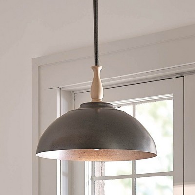 Fira 14" Anvil Iron Steel Indoor/Outdoor Pendant Light