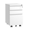 Vynxaria White Utility Storage Cabinets - 3-Drawer Mobile File Cabinet with Lock for Home Office - 4 of 4