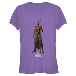 Juniors Womens Black Panther: Wakanda Forever Okoye Standing Tall T-Shirt - 1 of 3