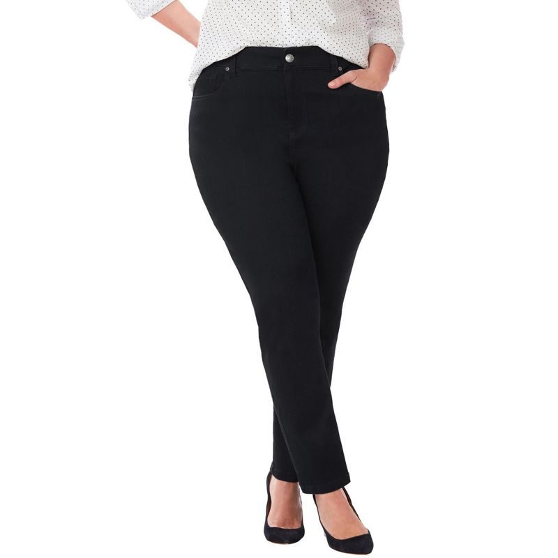 Catherines Women's Plus Size Petite Sateen Stretch Curvy Pant, 1 of 3