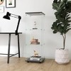 MAYEERTY Glass Display Cabinet 3 Shelves One Door Curio Floor Standing Quick Installation Living Room Bedroom Office Black - 4 of 4