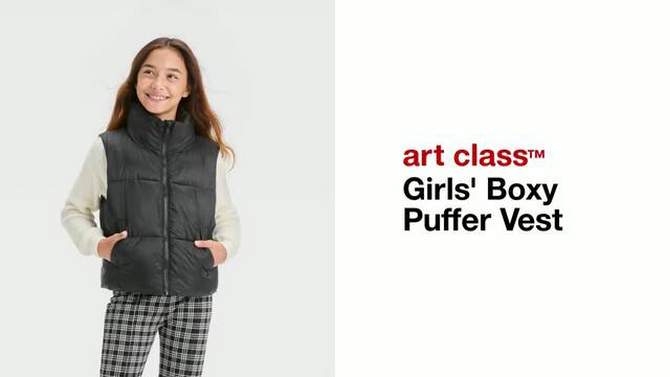 Girls' Boxy Puffer Vest - art class™, 2 of 5, play video