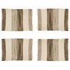 Saro Lifestyle Saro Lifestyle Table Mats With Striped Design (Set of 4), Grey, 14"x20" - 3 of 4