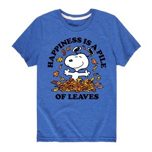 Boys' - Peanuts - Happiness Is A Pile Of Leaves Short Sleeve Graphic T-Shirt - 1 of 4