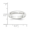 Black Bow Jewelry 3mm to 8mm Platinum Light Weight Half Round Standard Fit Band - 4 of 4