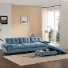 104*60" Sectional Sofa, L-Shape with Multifunctional Armrest, Dual-Port Charging, Side Storage Pockets, Movable Storage Ottoman, Unique Tufted Design - 4 of 4