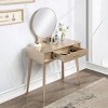 Vanity Desk Contemporary with Round Mirror and Storage Drawer for Bedroom 32.28in Wide-3irtyhousy - 2 of 4