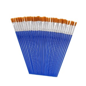 Unique Bargains Flat Brush for Watercolor Plastic Handle with Nylon Bristles Blue 30 Pcs - 1 of 3