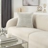 Mina Victory Luminescence Sweetheart Stripes 20" x 20" Ivory/Silver Indoor Throw Pillow - 3 of 4