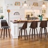 Arceso Counter Height Bar Stools Set of 2, 26 Inch Faux Leather Counter Stools, Swivel Bar Stools, Wooden Barstools with High Back,for Kitchen Island - 4 of 4