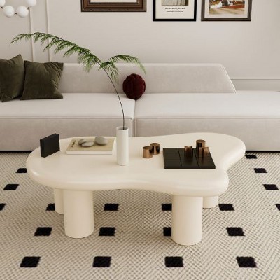 CENGHU Cloud Shaped Coffee Table, Tea Table, Sofa Table, Modern End Side Table for Living Room, Dining  Room, Bedroom, Small Spaces
