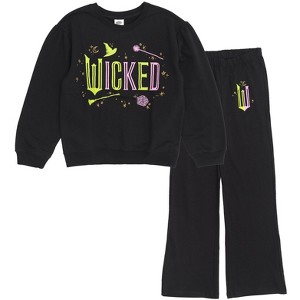 Wicked Fleece Pullover Sweatshirt and Ribbed Flare Leggings Outfit Set - 1 of 4