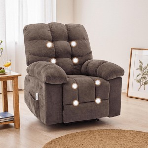 GustoWave Oversized Recliner Chair for Adult w/Massage and Heat, Overstuffed Breathable Fabric Reclining Sofa for Living Room - 1 of 4