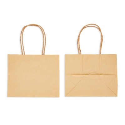Brown Mini Kraft Paper Gift Bags with Handles, 50 Pack