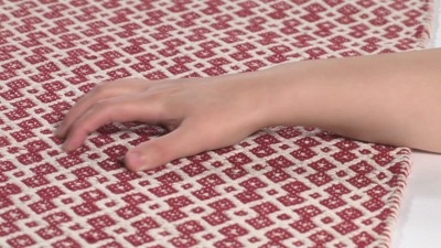 Ivory and Black Handwoven Cotton Square Area Rug