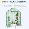 57x57x76" Outdoor Heavy Duty Walk-in Greenhouse with Durable PE Cover, 4 Tiers 12-Shelf Portable Plant House & Shelf Clips - 2 of 4
