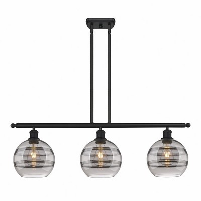 Rochester - 3 Light Stem Hung Island In Industrial Style-10.38 Inches Tall and 36 Inches Wide
