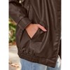 Women's Oversized Leather Jacket Casual Long Sleeve Zip Up Coat Jacket with Side Pockets - 2 of 4