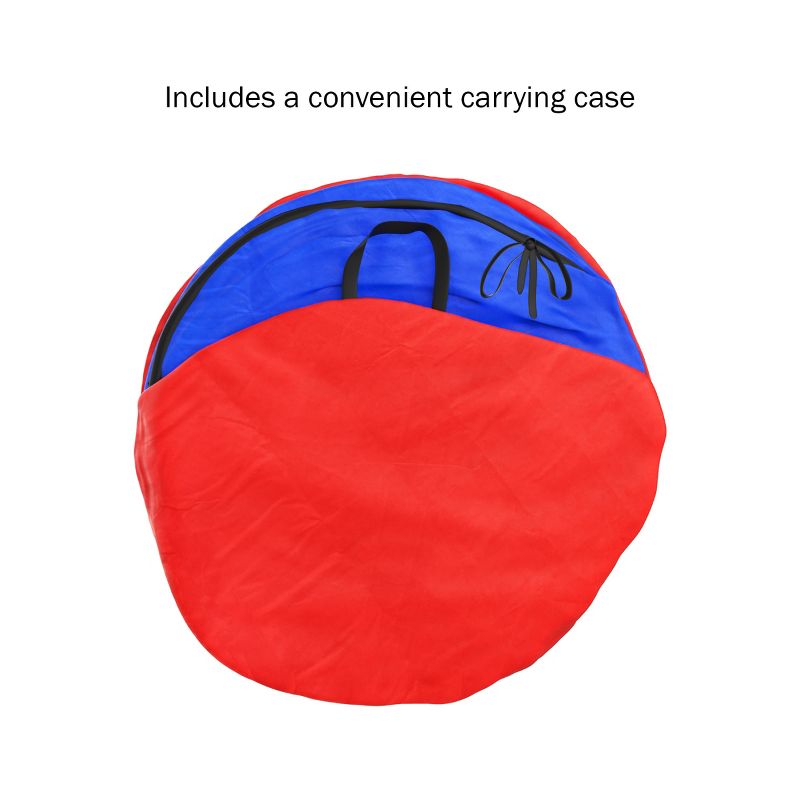 Toy Time Kids' 4-Way Pop-Up Crawl Through Play Tunnel and Portable Playhouse - Blue/Red, 4 of 8
