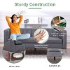 71" Modern Minimalist Faux leather Sofa Couch with 3 Seater for Living Room Apartment - Morden Fort - 2 of 4