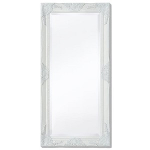 Aghana Digitals White Antique Rectangular Wall Mirror, 39.4x19.7in Baroque Design with Decorative - 1 of 4