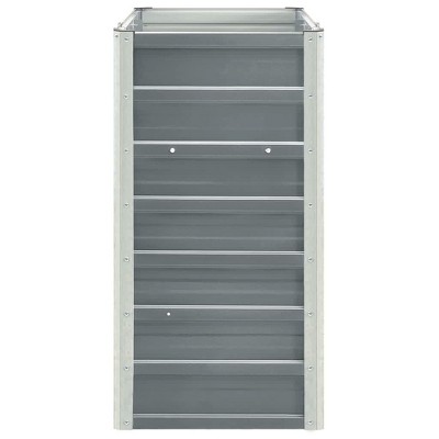 Gray Galvanized Steel Outdoor Raised Garden Bed 94.5" x 15.7" x 30.3"