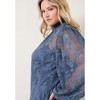 June + Vie by Roaman's Women's Plus Size Smocked Mockneck Blouse - 4 of 4