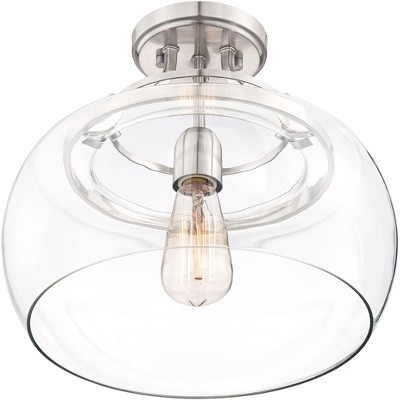 Urban Farmhouse 17" Semi-Flush Mount Ceiling Light in Brushed Nickel