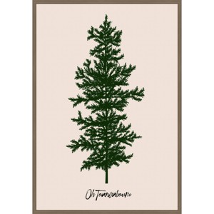 Amanti Art 23"x33" Oh Tannenbaum Green by Eins Kubistika Framed Canvas Wall Art Print - 1 of 4