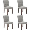 Acekool Set of 6 Washable Chairs - 22" Wide Linen Seats w/Steel Frame, Sage for Small Spaces & Gatherings - 2 of 4