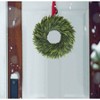 24 Inch Green Faux Norfolk Cedar Winter Wreath with Red Berry Real Pine Christmas Wreath for Front Door Porch Mantel Fireplace Decor - 3 of 4