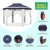 13'x13'Pop Up Gazebo,Hexagonal Canopy Shelter with 6 Zippered Mesh Netting, Event Tent with Strong Steel Frame for Patio Backyard Garden Wedding Party - 2 of 4