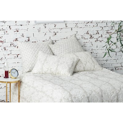 Gray Reversible Cotton Queen Quilt Set
