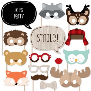 Big Dot of Happiness Woodland Creatures - Photo Booth Props Kit - 20 Count - 1 of 4