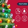 Joyfy Ceramic Christmas Tree, 12'' Hand-Painted Tabletop Christmas Tree with LED Lights & Flower Leaf Design, Christmas Decorations Indoor - 2 of 4