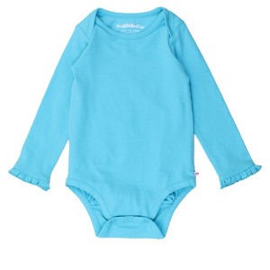 RuffleButts Baby/Toddler Girls Knit Long Sleeve Ruffle Layering Bodysuit - 1 of 4