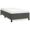 vidaXL Modern Twin Bed Frame in Dark Gray Velvet Finish - Sleek Design and Durable Construction - 3 of 4