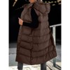 Imily Bela Womens Long Puffer Vest Hooded Sleeveless Winter Coats Quilted Warm Zip Up Padded Outerwear - 3 of 4